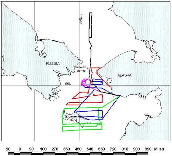 Flight tracks in 2002